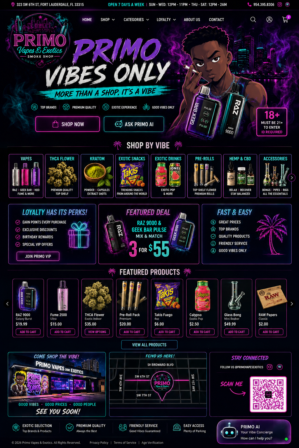 Primo Vapes & Exotics — Primo Vibes Only digital storefront